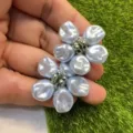 Handgefertigte Perlenblumen Applikation DIY Zubehör für Schuhe, Hüte und Kleidungsdekoration. - Blume / 3cm / Hellblau