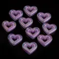 UV beschichtete bunte Herz Acrylperlen DIY Armband Halskette Schmuck Zubehör Stücke - Lila