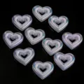 UV schimmernde Acryl Herzperlen, bunte hohle DIY Perlen für handgemachte Armbänder und Ketten. - Weiß