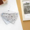 Pet dog bandana cute floral saliva towel small medium dogs adjustable neck bib summer. - S / Blue Floral