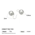 Orecchini semplici con gancio a sfera in argento gioiello moda elegante e chic - Perla Grigia Gancio in Argento / 10mm