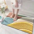 Absorbent bath mat with 3D visual wave pattern, non-slip floor rug for bathroom shower. - 40*60cm / Visual 3D Fleece - 4