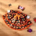 Conjunto de disfraz de ganso de Halloween con vestido de calabaza y lazo para porche. - Negro