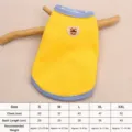 Breathable summer pet clothes yellow waffle knit dog shirt with cute bear patch and blue trim - S / Thicken Yellow