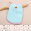 Summer thin breathable cute pet clothes for cats, light blue soft cat vest with bear patch. - S / Thicken Blue
