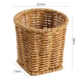 Rattan woven pen holder desktop stationery storage basket makeup brush organizer bucket basket - L