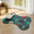 Bone-shaped diatomite pet feeding mat waterproof non-slip dog cat food water splash pad. - Feeding Mats - 1 / 40*60cm