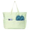Green white striped beach bag large capacity tote bag travel shoulder bag for women summer - Green and White Striped