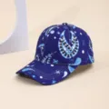 Blue tie-dye print baseball cap for men and women, stylish sun protection sunshade hat. - Blue & Blue Paisley