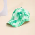 Green tie dye star print baseball cap, stylish gradient sun protection hip hop duck hat. - Gold and Green Five-Star Tie-Dye