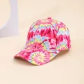 Colorful tie-dye baseball cap, trendy gradient sun hat for men and women daily wear. - Silver with Pink Peacock Tail