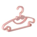 Pink kids plastic clothes hangers with cute bow, non-slip baby clothing organizer stack. - Solid Bow Decor Pink