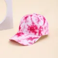 Pink white tie dye baseball cap for men women gradient sun protection casual hat variant - Bright Yellow and Rose Red Gradient