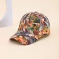 Camo baseball cap for men and women, stylish tree leaf print sun protection hat variant. - Light Grey with Golden Leaves