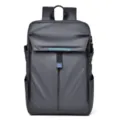 Mochila casual gris oscuro de gran capacidad, ideal para viajes, trabajo y uso diario. - Mochila de Negocios de Doble Capa / Gris doble capa #2168