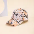 Fashion printed graffiti baseball cap, colorblock urban hip-hop sun protection hat. - Lotus Pink with Orange Line Word Art