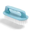Blue handle plastic cleaning brush for shoes and clothes, soft bristle household tool. - Blue