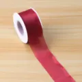 Burgundy sheer ribbon for gift wrapping, floral bouquets, and DIY crafts. 2.5cm - Silk Ribbon 4CM*20 Yards/Roll / Burgundy