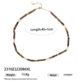 Collana di perle e sfere con prolunga dorata, elegante catenella da donna per uso quotidiano. - Stile Perle Pietra a Colonna (2310ZJ22086XL)