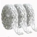 Self-adhesive rhinestone strip crystal mesh ribbon for DIY crafts clothing accessories. - 2.5x5mm (Width 1cm) / White