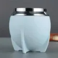 Stainless steel mate cup detail showing double wall insulation and unique support base. - 280ml / Sky Blue