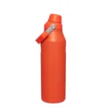 Orange 304 stainless steel insulated water bottle with unique crooked spout and metal handle. - 16oz / Orange Red