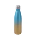 Stainless steel cola vacuum water bottle, insulated sport flask with blue gold glitter. - Style 3
