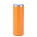 Orange stainless steel straight tumbler, 20oz vacuum insulated travel water cup for car. - 12oz / Orange