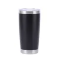 Vaso térmico de acero inoxidable de 20oz color negro mate con tapa transparente para viaje - Negro