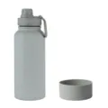 Grey stainless steel sports water bottle with handle lid and protective silicone boot. - 1150ml / Taupe Gray