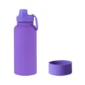 Morandi purple stainless steel insulated water bottle with handle and protective silicone boot. - Purple