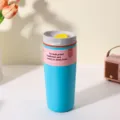 Stainless steel insulated coffee cup with leak-proof lid, portable outdoor tumbler. - 350ml / Sky Blue
