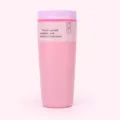 Vaso térmico de acero inoxidable rosa con funda de papel, taza de café portátil. - 354 ml / Rosa