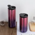 Tazza da caffe isolata in acciaio inossidabile tazza da viaggio portatile con sfumatura - 400ml / Rosso Porpora Sfumato