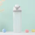 Frosted plastic sports water bottle with white gray lid, simple solid color design for outdoor. - 800ml / Frosted / White