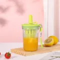 Portable plastic fruit tea cup with straw and tea strainer, stylish student daily water bottle. - 401-500ml / Green