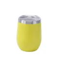 12oz yellow stainless steel tumbler, vacuum insulated double wall egg cup wine glass. - Powder-Coated Yellow