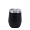 12oz Matte Black Stainless Steel Wine Tumbler Double Wall Vacuum Insulated Cup - New - Powder-Coated Black