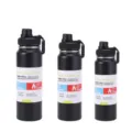 Bouteille de sport isolée portable, gourde en acier inoxydable avec poignée pour voyage. - Isotherme 2 heures - Couleur aléatoire / Noir