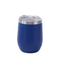 12oz Vacuum Insulated Stainless Steel Wine Tumbler Egg Cup Blue Water Bottle - Powder-Coated Blue