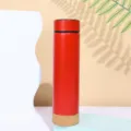 Stainless steel vacuum insulated water bottle thermos cup with cork base for daily office and travel use. - 401-500ml / Red