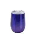 Blue gradient 12oz stainless steel wine tumbler egg cup with clear lid, vacuum insulated. - Blue-Purple