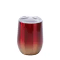 12oz insulated stainless steel wine tumbler with lid red gradient vacuum egg cup design - Gradient Wine Red