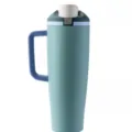Large capacity stainless steel insulated tumbler with handle portable outdoor water bottle - Verdant