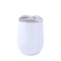 12oz Stainless Steel Wine Tumbler White Egg Cup Vacuum Insulated Travel Mug with Lid - Milky White