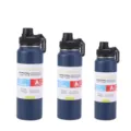 Bouteille d'eau de sport isotherme en acier inoxydable avec poignée, gourde de voyage. - Isotherme 2 heures - Couleur aléatoire / Bleu foncé