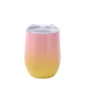 12oz stainless steel wine tumbler with pink yellow gradient design vacuum insulated egg cup - Pink/Yellow