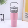 Gobelet isotherme en acier inoxydable rose de 900ml avec poignee pour voyage en plein air. - 600 ml / Rose