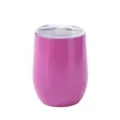 12oz Stainless Steel Wine Tumbler Double Wall Vacuum Insulated Egg Cup Pink Water Bottle - Red Purple