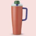 Large capacity stainless steel insulated tumbler with handle, portable travel water bottle. - Chocolate